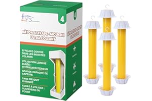 H PROTECT Y 3NVIRONMENT HY3 Piege a Mouche | 4 Piege a moucherons Interieur Exterieur | Piege a Mouche Interieur Exterieur Moucherons Cuisine | Attrape Mouche | sans Odeur