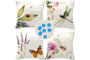 ‎CIRZONE Cirzone Cushion Cover 45 x 45 cm, Set of 4 Outdoor Cushions, Weatherproof Linen, Boho Decoration for Living Room, Garden, Balcony