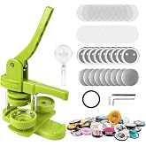 DBREAKS 58 mm Sheet Maker, DIY Pin Maker, Green | Push-Pull DIY Sheet Metal Press with 120pcs Iron Backed Pins, Glossy Lamina