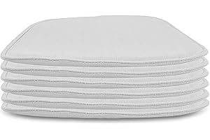 DORAFAIR 6 Pack Cojines para Silla,Asiento Acolchado,Cojín de Asiento de Lino,40x40x2CM,Blanco