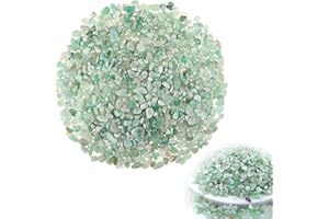 Xinjieda Natural Crystals Chips Green Aventurine Quartz Tumbled Chips Stone 5-8mm Natural Irregular Crushed Stones Healing Crystals and Gemstones for Aromatherapy Reiki Meditation Chakra Healing