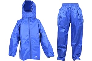 DRY KIDS Waterproof Suit - Comprising of Waterproof Packaway Jacket and Waterproof Over Trousers