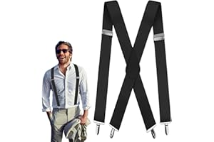 ENITHELITE Bretelle Eleganti Uomo e Donna - 5cm Lavoro, Vintage, Moderne Con 4 Clip - Forma Di X Con Clip Robuste - Reggicalze