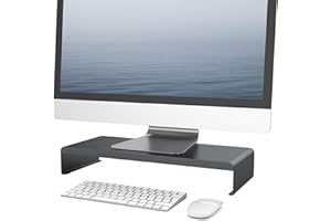 bonmedico Tablo Support Écran PC, Rehausseur d'Écran, Rangement Organisateur De Bureau, Ergonomique, pour Position Assise Confortable, Pied Écran PC, Support Moniteur De Bureau