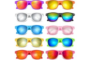 Morcheiong 10-60 Pack Neon Party Sunglasses Unisex Retro Style Party Favors Birthday Beach Pool Party Supplies, 10 Colors