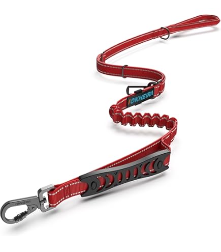 Fashion&cool Correa Resistente Para Perros Especialmente Grandes De Hasta 150 Libras, Reflectante De 4 A 6 Pies, Correa Elástica Para Entrenamiento De Caminar, Absorción De Golpes, Hebilla De Cinturón