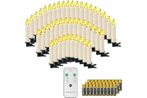 ‎OZAVO OZAVO 30er Weihnachtskerzen mit Batterie, kabellose LED Kerzen, Christbaumkerzen mit Fernbedienung, Weihnachtsbaumbeleuchtung, Weihnachten