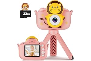 DIAMOOKY Camara Fotos Infantil, Selfie Video Cámara Fotos Niños 1080P HD Pantalla de 2,0", Cámara Digital para Niños con 32GB TF Tarjeta, Juguetes Regalos Ideales para Niños Niñas de 3-12 Años