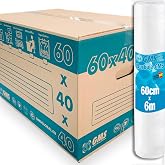 10 Moving Cardboard Boxes 60 x 40 x 40 cm 96 Litres + Bubble 6 x 2 m Ultra Resistant Moving and Storage with Handles Cardboar