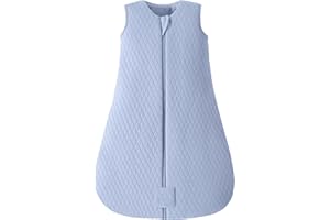 Yoofoss Gigoteuse d'hiver pour Bébé 2.5 TOG Sac de Couchage de Bébé 100% Coton Chaud Gigoteuse Hiver pour Nouveau-né Garçons Filles Bleu 6-12 Mois