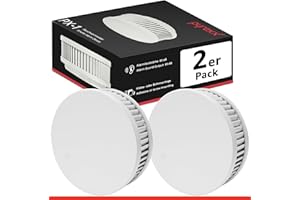 Pyrexx PX-1 Smoke Alarm - Pack of 2 - 10 Year Battery with Magnetic Holder No Drilling and LED Flashing, Certified according to Q Label, White