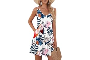 AUSELILY Sommerkleid Damen loose Strandkleid