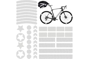 WeddHuis 42 Pcs Adesivi Catarifrangenti Adesivi Riflettenti Impermeabili per Esterni Bici Adesivi per La visibilità Notturna per Casco Bicicletta Auto Passeggino Skateboard