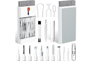 NICEKOOL 22 in 1 Kit Pulizia per Airpods Penna Pulisci Auricolari - Soft Keyboard Cleaner Brush Multifunzione Polvere Spazzola Estrattore per Tastiera Pulizia, Bianco Avorio