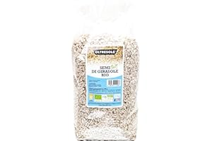 Oltresole, Semi di Girasole Decorticati Biologici 1 Kg, Semi Oleosi Bio Crudi, Sgusciati, Non Tostati e Non Salati, Ricchi di Fibre e Nutrienti, Confezione Ideale per Famiglie