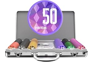HEITOK Professionelles 300-teiliges Poker-Set mit 11,5g Eisenkern-Chips, Aluminium-Koffer, für Texas Hold'em, Familienabend, Partyspiel, Home Game, Geschenk für Pokerfans, Anfänger & Profis