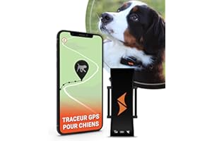 PAJ GPS pour Chien - Alarme de Fugue + Suivi en Direct - Mode d'économie de Batterie près de routeur - Signaux sonores- Étanche (IP67) - s'adapte à Tous Les Colliers