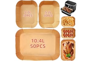 MICUJIARUL 150PCS Air Fryer Liners for Ninja Foodi FlexDrawer AF500UK 10.4L & Duronic AF34 10L, Air Fryer Accessories Disposable Parchment Paper for COSORI Dual Air Fryer TwinFry 10L & Ometa 9L
