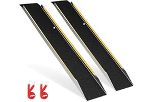 LIEKUMM 2 x Heavy Duty Motorbike Ramps, 150 x 25 cm Loading Ramps, 600 kg Load Capacity Van Ramps for Motorcycles, Dirt Bikes, UTVs, ATVs, Lawnmowers, Golf carts