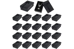 Nideen 24 Pack Jewellery Gift Boxes Bulk, Small Gift Boxes with Lids and Bowknot for Jewellery, Ring Earring Necklace Gift Boxes 8× 5× 3cm, Black