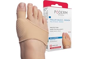 PODERM – PROTECTOR DE HALLUX VALGUS - JUANETES - Ortesis de protección - Amortigua, calma y alivia inmediatamente el dolor - Gel patentado con ÁRNICA – Principios activos 100% naturales – Swiss Made