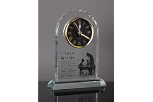 WinTaim Grandpa Glass Clock Gift from Granddaughter or Grandson - Unique Grandfather Clock Gift Ideas for Great Grandpa Birthday, Christmas, Thanksgiving