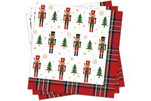 BFB Weihnachten Servietten 50 Stück Weihnachtsservietten mit Soldat 33 x 33 cm Party Papierservietten