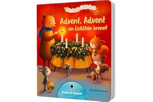 Mein Puste-Licht-Buch: Advent, Advent, ein Lichtlein brennt: Advents-Pappebuch mit Puste-Licht und LED-Lämpchen