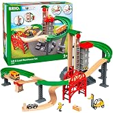 Brio Lift &amp; Load Warehouse, Kaldırma ve Y&uuml;kleme Depo Oyuncak Seti | Ahşap depo tren seti, forklift ile 3 yaşından b&uuml;y&uuml;k &ccedil;ocuk