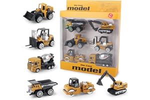 Coolplay Construction Vehicles Toy Set for Kids, Little Truck Cars Toy Roller Bulldozers Forklift Excavator Asphalt Car Dump for Boys 3 Years Old