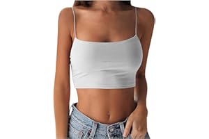 FULIDNGZG Crop Tops Mujer Corto Corte Bajo Vintage Tirantes Espaguetis Deporte Sexy Top Camisola Top Camisola Top Camisola Camisola Camisola Top Camisola Camisola Camisolas Top