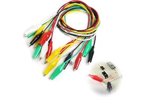 KNOCERY 10pcs Pince Crocodile Fils de Test, Câble de mesure double extrémité Isolé Clips, Câble Crocodile pour Multimètre, Pinces Crocodiles pour Industriel, Voiture, Autres Composants de Câble de Test