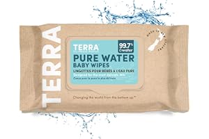 Terra Bamboo Baby Wipes: 99.7% Pure New Zealand Water, 100% Biodegradable Bamboo Fiber, 0% Plastic, For Sensitive Skin, No Harmful Chemicals or Unwanted Ingredients, 0+ Months, 1 Pack of 70 Wipes