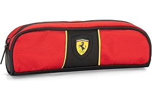 Franco Cosimo Panini Ferrari - Trousse 2 stylos école Porte Papeterie avec Tirette en métal - Petit Porte-Stylo Enfant et Fille pour Moyennes et élémentaires, 20 x 4,5 x 4,5 cm - Rouge