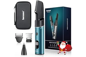 Męski trymer do włosów na ciele, męski trymer do włosów na ciele KENSEN, męska maszynka elektryczna do włosów łonowych, maszynka do golenia na mokro i sucho z diodą LED, męski trymer do włosów na ciele z akumulatorem