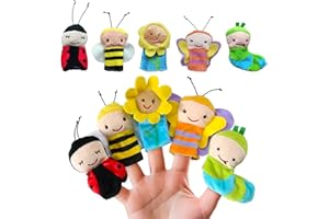 Liwein 5 Pièces Marionnette à Doigt, Bébé Histoire Temps Marionnettes Marionnettes à Doigts Animaux Histoire Time Props Finger Marionnettes pour Bébé Enfants Marionnette à Doigt