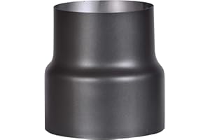 FIREFIX R150/Ü2 Riduzione da 150 a 130 per tubi fumatori da 2 mm di spessore, laccato nero, da 150 mm di attacco a parete da 130 mm