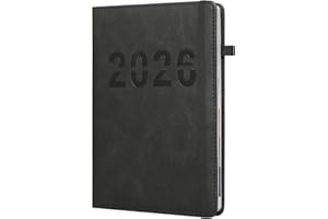 QINYOULHAUSE Kalendarz 2026-2027 Tygodniowy – Kalendarz Książkowy – Planner Szefa 2026 – Terminarz 2026 – Miękka okładka z ekoskóry – Format zbliżony do A5