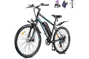 TWOFISH Electric Bike for Adults, 26" Electric Mountain Bike with 36V 15Ah Battery and 250W Motor, 100KM Max Range, 7-Speed E Bike with LED Display, Disc Brakes, Cruise Control, TF-1