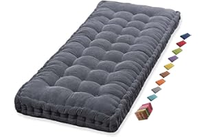 ILIEMAO Coussin Matelas Assise Dossier pour Banc de Jardin balancelle canapé 1/2/3 Places Coussin pour Banc de Jardin Exterieur Interieur 170 cm sur Mesure 110x50 Coussin pour Banc 150 cm(Dark Grey 1c,170x55