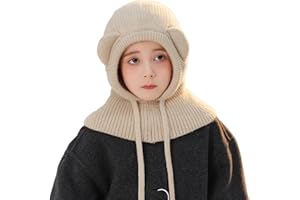 TAGVO Cagoule Enfant, Bonnet et Écharpe d’Hiver 2 en 1, Adapté pour Enfants de 2 à 6 Ans