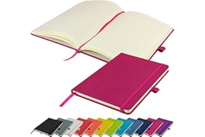 SAVVY BEE A5 Notebook Writing Pad New Lined Hardback Journal Notepad Notes Diary Pad (Pink)
