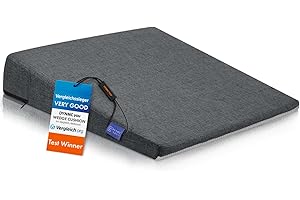 DYNMC you Cómodo cojin Silla Oficina - Cojin cuña ergonómico - Firme, de Forma Muy Estable - Cojín de Asiento Moderno de Espuma, cojin Asiento Coche - Cojines para sillas Premium (Gris Oscuro)