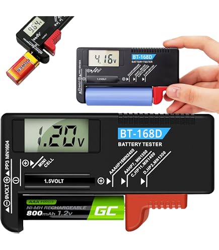 Testeur De Piles Numérique AKIELO+ – Affichage LCD 18 Niveaux | Pour Piles AA, AAA, C, D, 9V, 1.5V, Piles Bouton