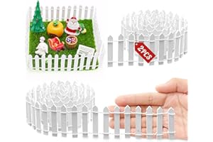 QXRXN 2stk Wichtel Zubehör Weihnachten, Wichteltür Zubehör Wichtel Zaun Holz Mini Holzzaun Miniatur Gartenzaun Miniatur Deko, Miniatur Staketenzaun Puppenhaus Zubehör Fee Garten Deko (90 cm x 5 cm)