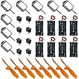 GTIWUNG 8 Pcs DC Mini Motore Elettrico Rettangolare 1.5-6V 15000RPM con 8 x Interruttore a Bilanciere +8 x AA Motore Porta Ba