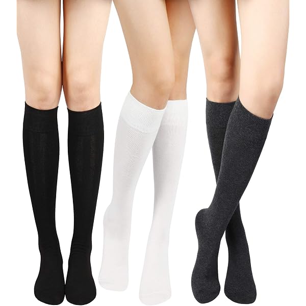 Chaussettes Hautes Sans Couture En Coton Peigné - Lot De 4 Paires Taille 35-46, Pour Homme/Femme, Sport, Voyage, Grossesse