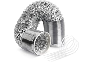 HENGSONG Abluftschlauch, 6m Ø 150mm Aluminium Flexschlauch Lüftungsschlauch, Klimaanlagenrohr Entlüftungsschlauch für Klimagerät Wäschetrockner Dunstabzugshauben (Ø 150mm)