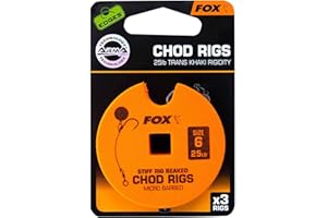 FOX HEAD Fox edges micro barbed chod rigs for fishing, Stiff Chod Rig 25lb sz6 Standard