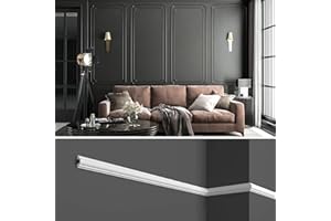 CREATE LUXURY GRAND DECOR Cornici boiserie per parete, 12 metri, in duropolimero bianco robusto (meglio del polistirolo e gesso), da applicare a muro, 12 pezzi da 1 metro (HCR516 (cornici 12pz))